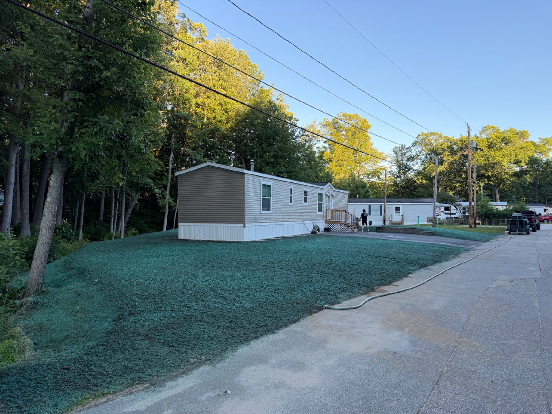 Rochester, NH hydroseeding initial spray