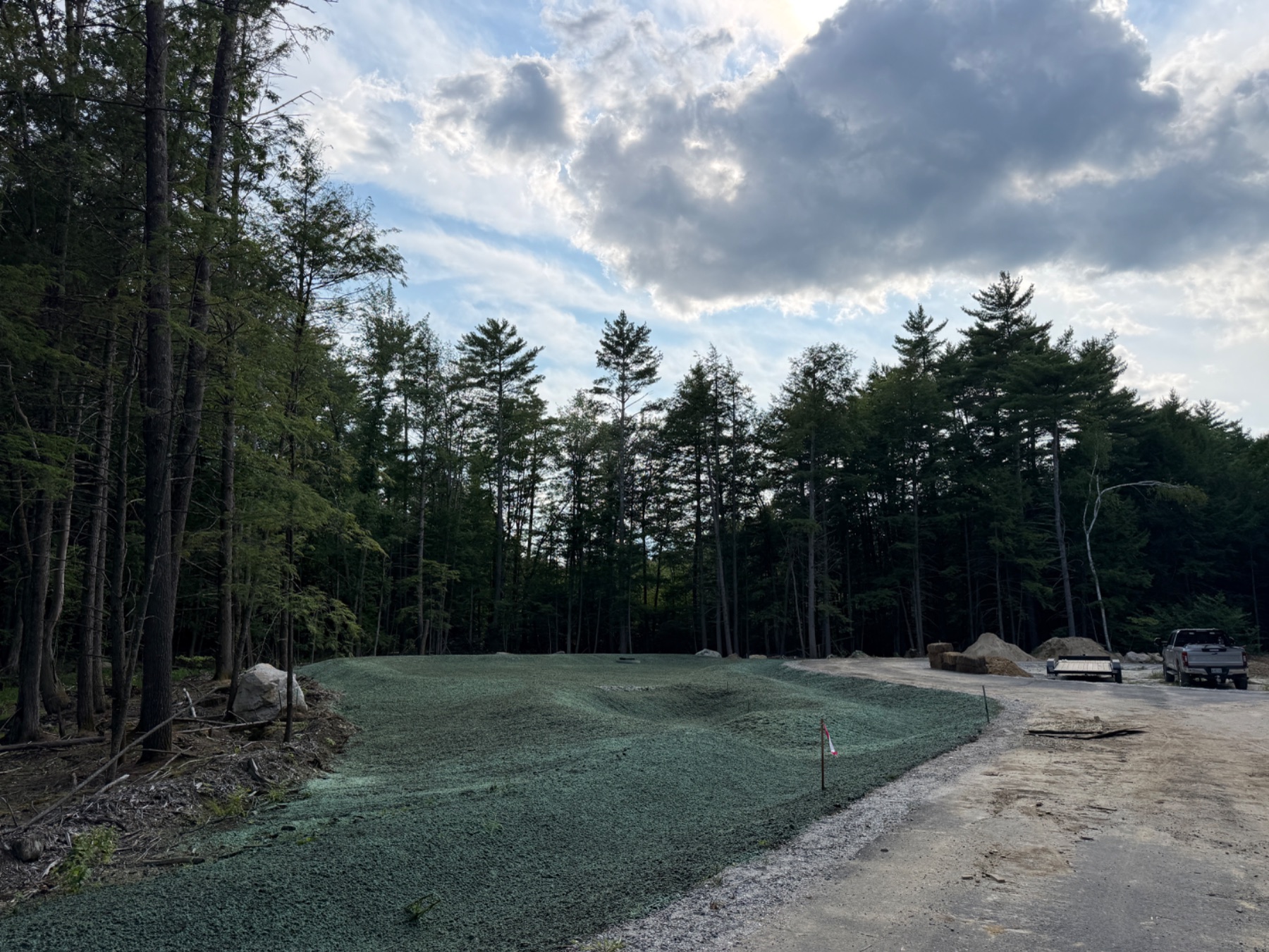 Retention pond hydroseeding spray